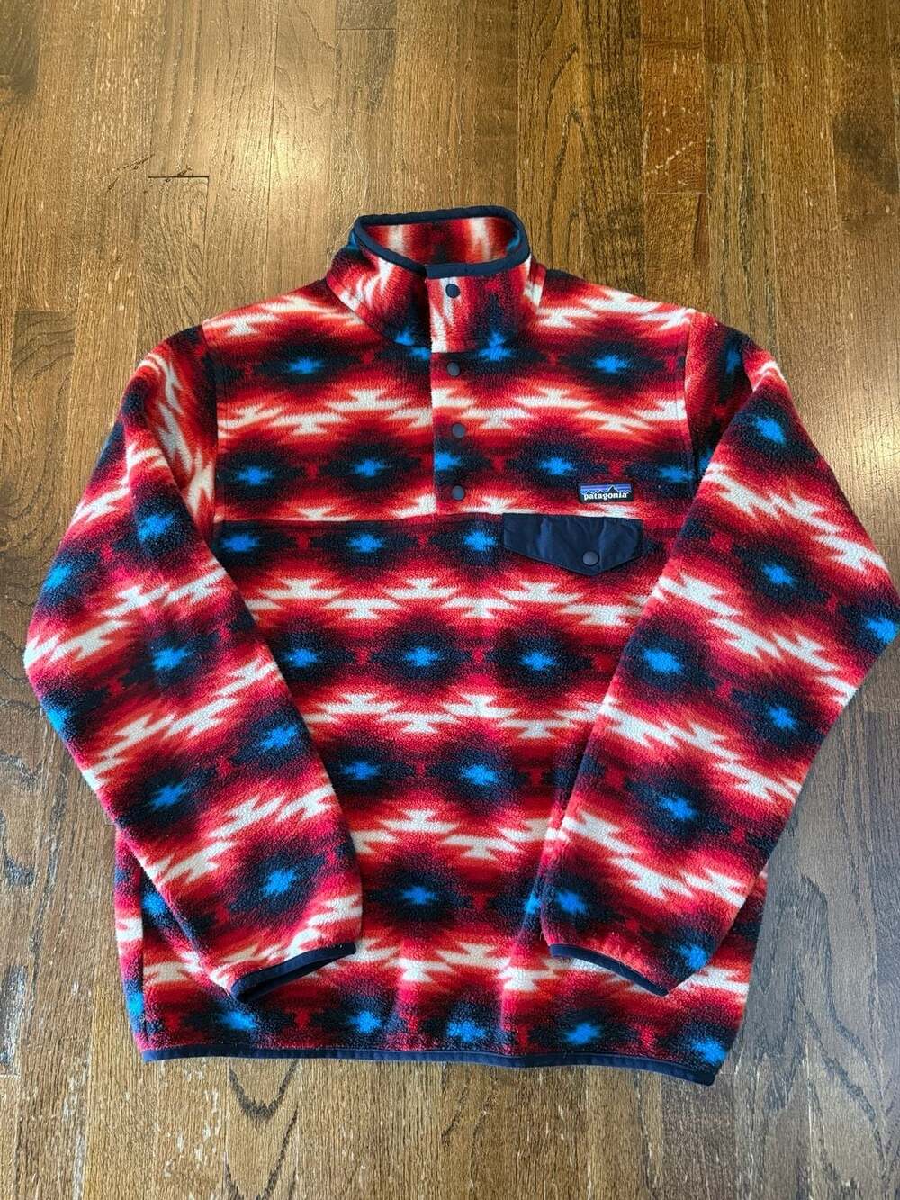 Patagonia Synchilla Snap-T Fleece Size M Wild Desert Red Aztec